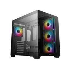Carcasa deepcool cg550 4f mid tower argb negru, tempered glass+abs+sgcc, sloturi expansiune 7, drive bays: 2x3.5" 2+1x2.5", ventilatoare suportate: 10 (spate: 1x120mm, sus: 3x120mm sau 2x140mm, lateral: 3x120mm sau 2x140mm, jos: 3x120mm), ventilatoare inc,  Carcase | electropc.ro