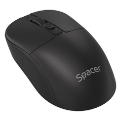 Mouse spacer wireless, rezolutie 1600dpi, butoane/scroll 4/1,buton on/off, click silentios s/d, baterie 1 x aa, inclusa, dimensiuni 108 x 62 x 36mm, negru,  Mouse | electropc.ro