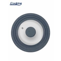 Set 3 capace sticla cu margine din silicon ajustabila 16/18/20 cm; 22/24/26 cm; 28/30/32 cm; gri,  Oale si cratite | electropc.ro