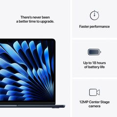 Macbook air 13.6" retina/apple m4 (cpu 10-core, gpu 10-core, neuralengine 16-core)/16gb/ 1tb - midnight - int kb (2025) 35w usb‑c  ( cto from  mw133ro/a),  Laptopuri | electropc.ro