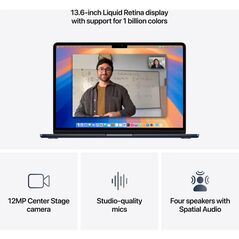 Macbook air 13.6" retina/apple m4 (cpu 10-core, gpu 10-core, neuralengine 16-core)/16gb/ 1tb - midnight - int kb (2025) 35w usb‑c  ( cto from  mw133ro/a),  Laptopuri | electropc.ro