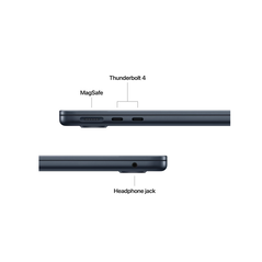 Macbook air 15.3" retina/apple m4 (cpu 10- core, gpu 10- core, neural engine 16- core)/16gb/256gb - midnight - int kb (2025),  Laptopuri | electropc.ro