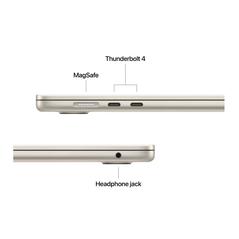 Macbook air 15.3" retina/apple m4 (cpu 10- core, gpu 10- core, neural engine 16- core)/16gb/256gb - starlight - int kb (2025),  Laptopuri | electropc.ro