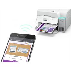 Multifunctional inkjet color epson ecotank ciss l6376, culoare alb, dimensiune a4 (printare,copiere, scanare), printare borderless, viteza 35ppm alb-negru, 23ppm color, rezolutie 4800x1200 dpi, alimentare hartie 250 coli,adf 30 coli, duplex automat ,scann,  Multifunctionale Inkjet | electropc.ro