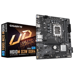 Placa de baza gigabyte h610m d3w ddr4 lga1700, 2x ddr4, 1x dp 1x hdmi, 1x pcie 4.0 x16 1x pcie 3.0 x1 2x m.2, 4x sata 6gb/s, matx,  Placi de baza | electropc.ro