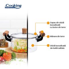Semioala cu capac din  sticla 20x10.5cm,2.5l,maya, cooking by heinner,  Tavi copt | electropc.ro