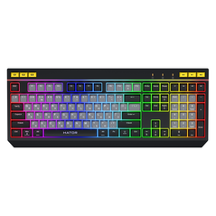 Tastatura mecanica cu fir hator icefall, conectivitate usb, polling rate 1000hz, iluminare rgb pentru 8 zone diferite, tip switch membrana, material taste abs cu gravare laser si acoperire uv, alb-negru,  Tastaturi | electropc.ro