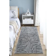 Covor, model in relief,vista,80x150 gri,  Covoare | electropc.ro