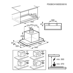 Hota incorporabila electrolux lfg716r, hota caseta; seria 700 sense; 54 cm; conectivitate plita; telecomanda ca si accesoriu ;1 motor; 3 viteze + intensiv; 1 filtru de aluminiu lavabil; control electronic; putere de absorbtie - 700 mc/h; negru mat,  Hote telescopice | electropc.ro