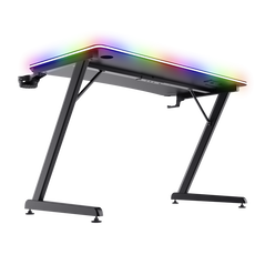 Masa gaming trust gxt 710 luminus pro, iluminare rgb, greutate maxima suportata 150 kg, negru,  Birouri gaming | electropc.ro