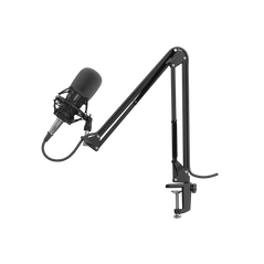 Microfon genesis radium 300 studio xlr, tip electret condenser, model cardioid, suport fix, conectivitate mini jack 3.5 mm, xlr, , raspuns in frecventa 630 - 16000 hz, sensibilitate -38 db, lungime cablu 250 cm, negru,  Microfoane | electropc.ro