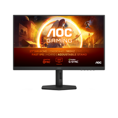 Monitor aoc 27" q27g4xf, diagonal (inch): 27, diagonal (cm): 69, aspect ratio: 16:9, panel: ips, resolution: 2560x1440, refresh rate: 180hz, response time gtg: 1ms, response time mprt: 0.5ms, brightness (max): 300 cd/m², contrast (static) : 1000:1, contra,  Monitoare LED | electropc.ro