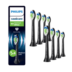 Rezerve philips sonicare optimal white hx6068/88, pachet de 8 capete de periere, standard, click-on, sincronizarea modurilor brushsync, negru,  Accesorii | electropc.ro
