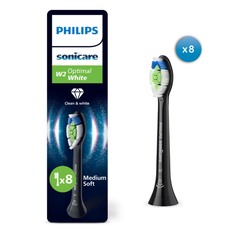 Rezerve philips sonicare optimal white hx6068/88, pachet de 8 capete de periere, standard, click-on, sincronizarea modurilor brushsync, negru,  Accesorii | electropc.ro