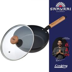 Tigaie wok aluminiu + capac 28x8 cm, rikito watanabe, cooking by heinner,  Tigai si seturi | electropc.ro