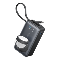 Acumulator extern anker maggo apple watch,10000 mah, ultra-slim, qi2 35w, cablu usb-c incorporat negru,  Baterii portabile | electropc.ro
