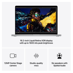 Macbook pro 16.2"/apple m4 max (cpu 16-core, gpu 40-core, neural engine 16-core)/64gb/1tb - silver - int kb (cto from mx2w3ro/a),  Laptopuri | electropc.ro