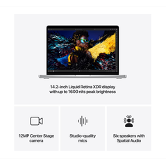 Macbook pro 14.2"/apple m4 (cpu 10-core, gpu 10-core, neural engine 16- core)/24gb/512gb - silver - int kb ( cto from mw2w3ro/a),  Laptopuri | electropc.ro
