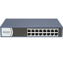 Switch hikvision ds-3e0116r-o: 16 × 10/100 mbps rj45 port,  tensiune alimentare 220 vac, 50/60 hz, dimensiuni: 257..0 mm × 44.5 mm × 175.8 mm, greutate: 1.1kg, montare pe birou, in rack sau pe perete.,  Switch-uri | electropc.ro