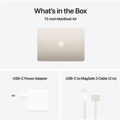Macbook air 13.6" retina/apple m4 (cpu 10-core, gpu 10-core, neural engine 16-core)/16gb/ 1tb - starlight - int kb (2025) 35w usb c, ( cto from mw103ro/a),  Laptopuri | electropc.ro