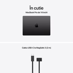 Macbook pro 14.2"/apple m5 (cpu 10-core, gpu 10-core, neural engine 16-core)/16gb/1tb – space black – int kb (no adapter) - 2025,  Laptopuri | electropc.ro