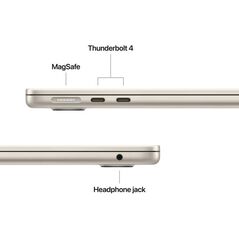 Macbook air 13.6" retina/apple m4 (cpu 10-core, gpu 8-core, neural engine 16-core)/16gb/256gb - starlight - us kb (2025) 30w usb c ( cto from mw0y3ro/a),  Laptopuri | electropc.ro
