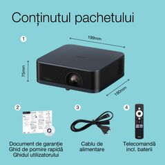 Proiector epson ef-62n metallic navy, 700 lumeni, rezolutie: 4k pro- uhd, aspect ratio: 16:9, contrast: 5.000.000:1, refresh rate: 192 hz - 240 hz, suport hdr, dimensiuni ecran proiectie: 30'-150", distanta proiectie:0.8-4m, interfata: usb 2.0-a, usb 2.0 ,  Videoproiectoare | electropc.ro