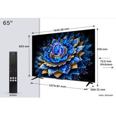 Televizor tcl qled 65t69c, 164 cm, smart google tv, 4k ultra hd, (model 2025),  Televizoare | electropc.ro
