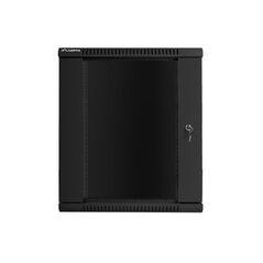 Dulap rack 19" perete 15u / 600x450 (flat pack) cu ușă din sticlă, negru  v2,  Cabinete metalice | electropc.ro