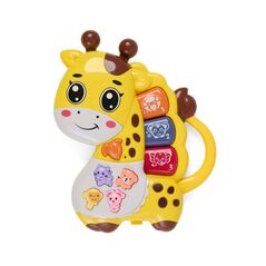 Jucarie girafa cu lumini si sunete, galbena, momki,  Jucarii interactive bebelusi | electropc.ro
