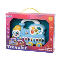 Jucarie trenulet cu lumini si sunete, albastru, momki,  Jucarii interactive bebelusi | electropc.ro