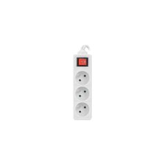 Prelungitor 1.5m, 3 prize , cu intrerupator, cablu din cupru de calitate superioara, alb,  Prelungitoare | electropc.ro
