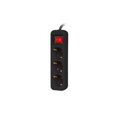 Prelungitor 1.5m, 3 prize , cu intrerupator, cablu din cupru de calitate superioara, negru,  Prelungitoare | electropc.ro