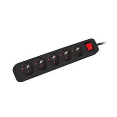 Prelungitor 1.5m, 5 prize , cu intrerupator, cablu din cupru de calitate superioara, negru,  Prelungitoare | electropc.ro