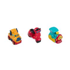 Set 3 vehicule actionate prin inertie- masinuta galbena, scuter rosu, tren albastru, momki,  Masinute | electropc.ro