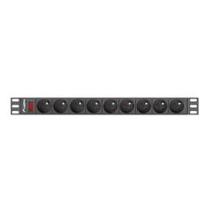 Unitate distributie alimentare pdu 19", 1u, 16a, 9 prize , negru,  Prelungitoare | electropc.ro