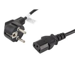 Cablu alimentare cee 7/7  iec 320 c13 1,8 m vde negru,  Cabluri periferice | electropc.ro