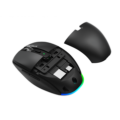 Mouse wireless airflow 2.4g+bt cu mod dual, cu receptor dual usb-a +usb-c; led frontal  mod: 2.4g + bluetooth  număr cheie: 6  material: abs  culoare: negru complet  dpi: 800-1200-1600  comutator: clic silențios pentru butonul l-r  interfață: receptor dua,  Mouse | electropc.ro