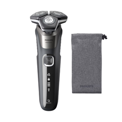 Aparat de barbierit philips shaver seria 5000 s5887/10, barbierit umed/uscat, tehnologie skiniq, fara fir, capete flexibile 360°, display led, senzor power adapt, lame auto-ascutire, lama de tuns integrata, 60 min, husa, gri carbon,  Aparate de tuns | electropc.ro