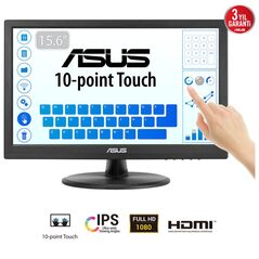 Monitor asus 15.6" vt169he, touch: yes, diagonal (inch): 15.6, diagonal (cm): 39, aspect ratio: 16:9, panel: ips, refresh rate: 60hz, response time gtg: 5ms, brightness (max): 250 cd/m², contrast (static) : 1000:1, viewing angle: 170/170, colours: 262k, v,  Monitoare LED | electropc.ro