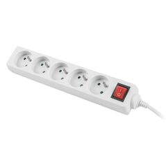 Prelungitor 5 prize , cu intrerupator, cablu din cupru de calitate superioara, alb,  Prelungitoare | electropc.ro