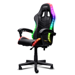 Scaun gaming trust gxt 704 roniq rgb, 5 roti, gas lift clasa 3, ajustabil pe inaltime, material pu leather, greutate maxima suportat 110 kg, negru,  Scaune gaming | electropc.ro