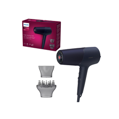 Uscator de par philips bhd510/00, 2300w, tehnologie thermoshield, ingrijire cu ioni, 2 setari de viteza, 3 setari de temperatura, difuzor, cap de coafare 11 mm, albastru inchis metalizat,  Uscatoare de par | electropc.ro
