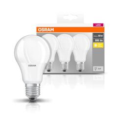 3 becuri led osram base classic a, e27, 8.5w (60w), 806 lm, lumina calda (2700k),  Becuri si Tuburi LED | electropc.ro