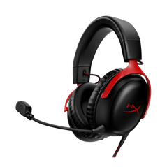 Casti gaming hyperx cloud iii black-red, dts headphone:x spatial audio, drivere 53mm, microfon detasabil cu metal mesh, noise cancelling si indicator led, jack 3,5mm/usb-c/usb-a, cupe cu spuma cu memorie, multiplatforma, negru-rosu,  Casti audio | electropc.ro