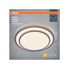 Plafoniera led osram orbis berlin 300, 16w, 2000 lm, lumina calda(3000k), ip20, Ø30cm, metal/plastic, argintiu,  Plafoniere | electropc.ro