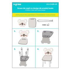 Scaun copii, mdf,design ursulet koala, u-grow,  Mobilier camera copii | electropc.ro