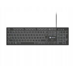 Tastatura natec cu fir herring slim, membrana, iluminare alb taste, lungime cablu 150cm, 105 taste, layout ansi-iso, negru,  Tastaturi | electropc.ro