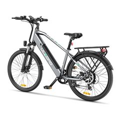 Bicicleta electrica ulzomo metro 26 e-bike, 250w, 36v 17ah, autonomie 100km, viteza maxima 25km/h, grey, 26'',  Biciclete | electropc.ro