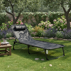 Heinner sezlong reglabil 189*58*30cm, black,  Sezlonguri | electropc.ro